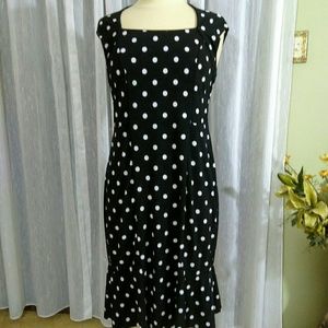 Cato size small black with white polka dot dress